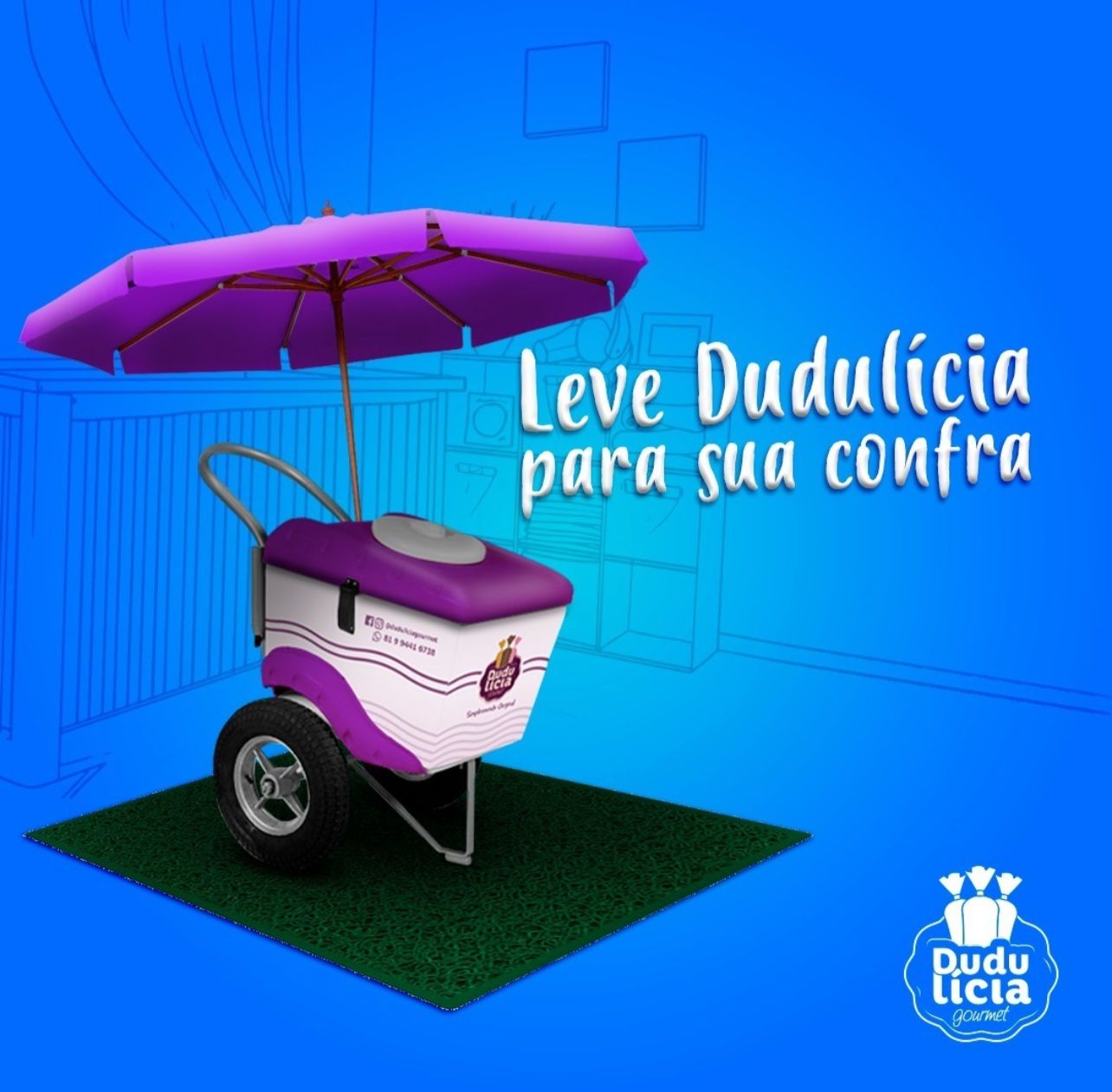 Carrinho de Dudus da Dudulicia Gourmet para eventos